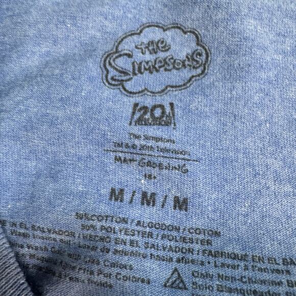 The Simpsons -Bart Skate Boarding Blue T-Shirt Size M - Picture 3 of 5